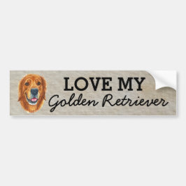 Golden Retriever Bumper Sticker Bildekal