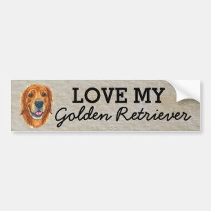 Golden Retriever Bumper Sticker Bildekal