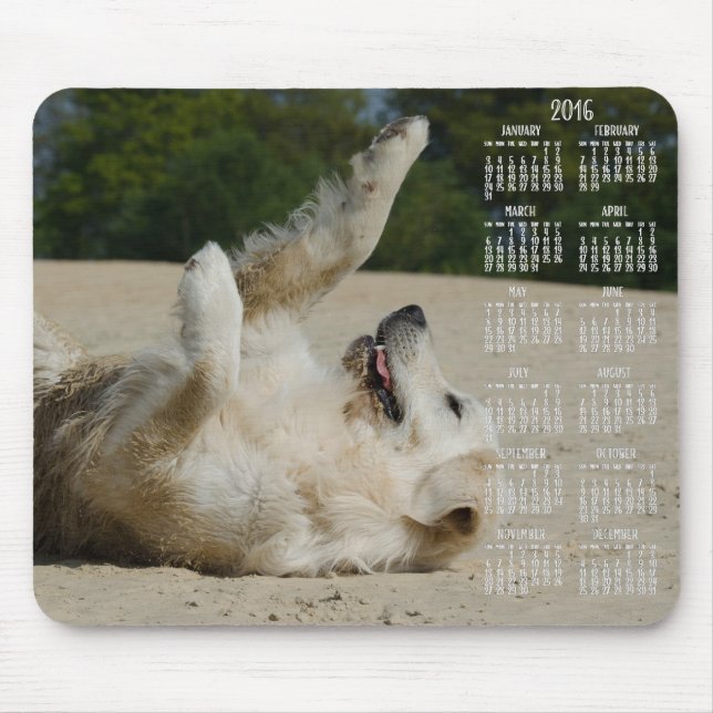 Golden Retriever Calendar 2016 Mus mattor Anpassni Musmatta (Framsidan)