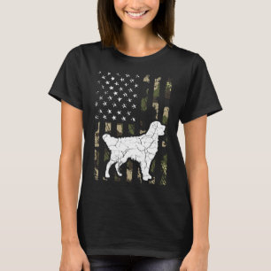 Golden Retriever Camouflage USA flagga T Shirt