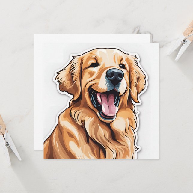 Golden Retriever Card (Fram/Back In Situ)