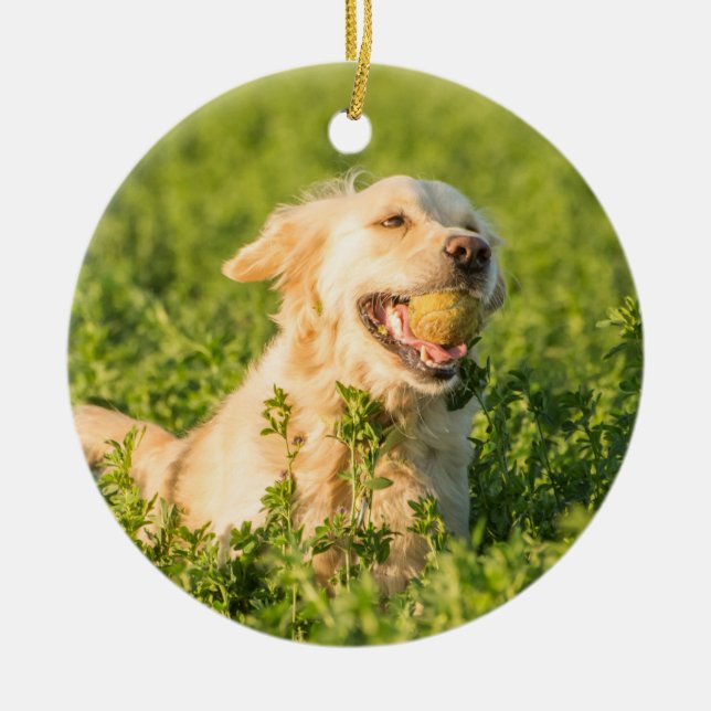Golden Retriever Ceramic Ornament (Framsidan)
