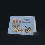 Golden Retriever Chanukah Card Menorah Dreidel 4 Helgkort<br><div class="desc">Att minnas familj och vänner under Chanukah-säsongen är ett underbart sätt att få behålla i kontakt med de människor du kärlek och bryr dig om. Jag skapat dessa hund Chanukah-kort med kärlek och omsorg, och jag är säker på att alla som kärlek hundar är glada över att få dem. Du...</div>