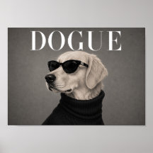 Golden Retriever Chic Mode Hund Konsttryck