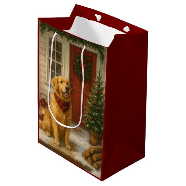 Golden Retriever Christmas Card (Framsidan Vinklad)