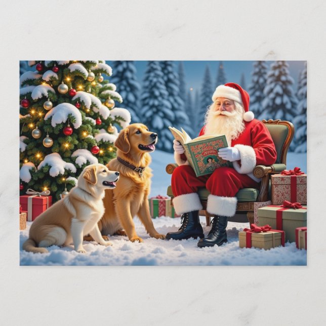 Golden Retriever Christmas Card Julkort (Framsida)