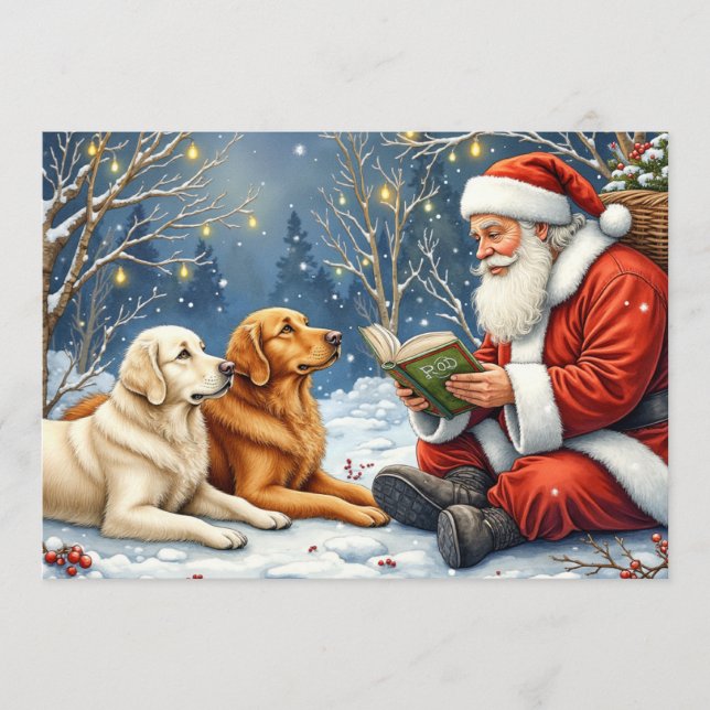 Golden Retriever Christmas Card Julkort (Framsida)