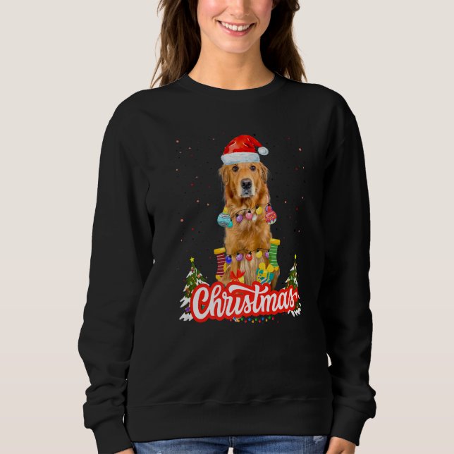 Golden Retriever Christmas Idea For Kids & Santa H T Shirt (Framsida)