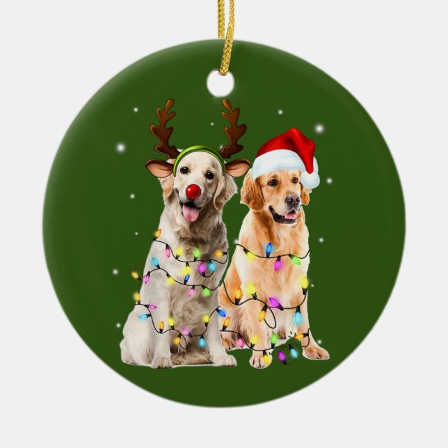 Golden Retriever christmas Julgransprydnad Keramik (Framsidan)