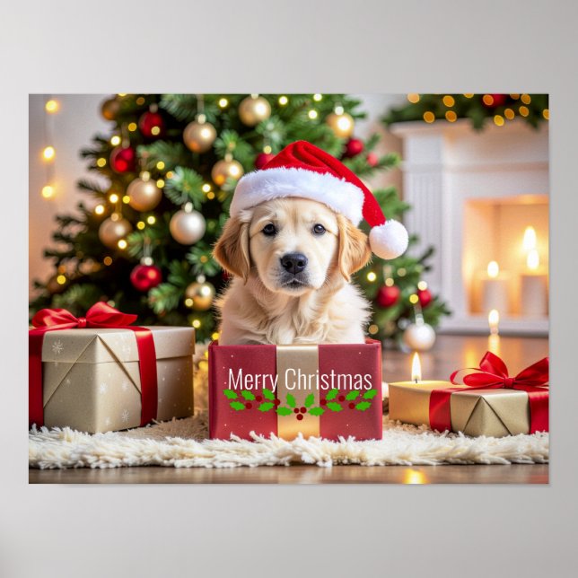 Golden Retriever Christmas Poster (Framsidan)