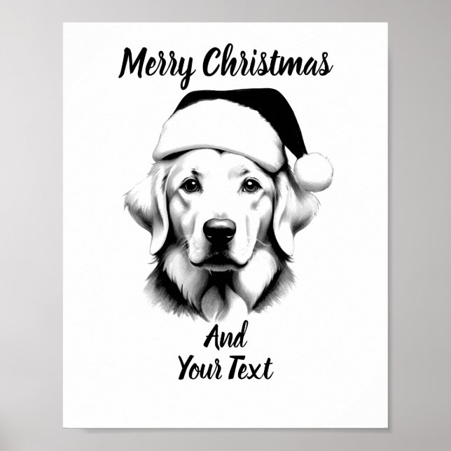 Golden Retriever Christmas Poster Instant Download (Framsidan)
