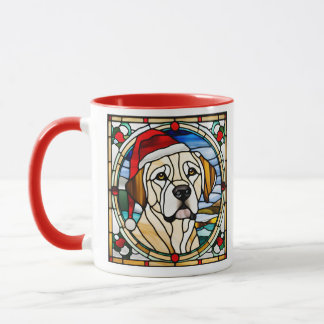 Golden Retriever Christmas Stained Glass Mug Mugg