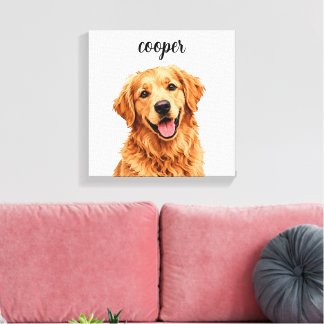 Golden Retriever ”Cooper” Anpassat Namn Canvastryc Canvastryck