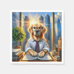 Golden Retriever Corporate Businessman Pappersservett