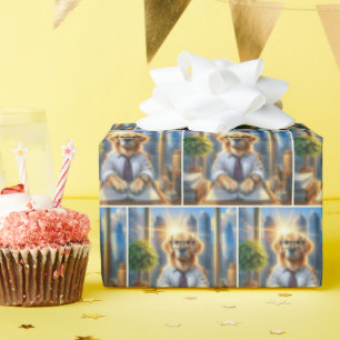 Golden Retriever Corporate Businessman Presentpapper