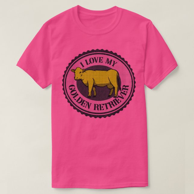 Golden Retriever Cow Funny Tshirt av Tobe Fonseca T Shirt (Design framsida)