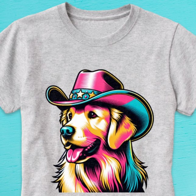 Golden Retriever Cowgirl Pop Art Shirt T Shirt (Golden Retriever Cowgirl Pop Art Shirt)