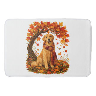 Golden Retriever Cozy Autumn Thanksgiving Badrumsmatta
