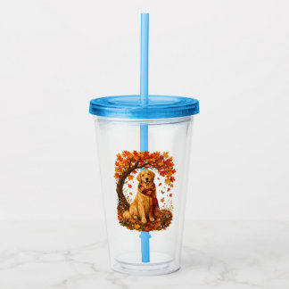 Golden Retriever Cozy Autumn Thanksgiving Take Away Mugg
