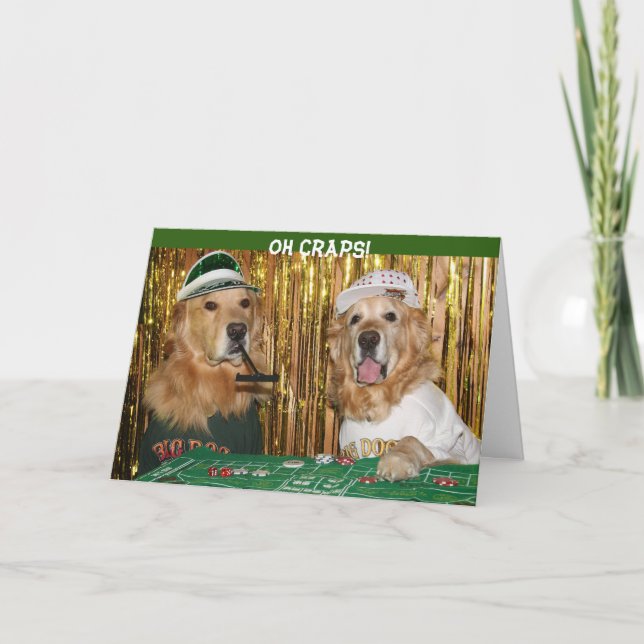 Golden Retriever Craps Belet Birthday Kort (Framsida)