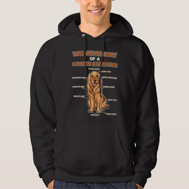 Golden Retriever  Cute Anatomy of a Dog Hoodie (Framsida)