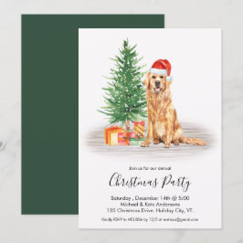 Golden Retriever Cute Hund älskare jul Party Inbjudningar