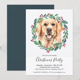 Golden Retriever Cute Hund Elegant jul Party Inbjudningar