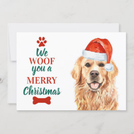 Golden Retriever Cute Hund God jul Julkort