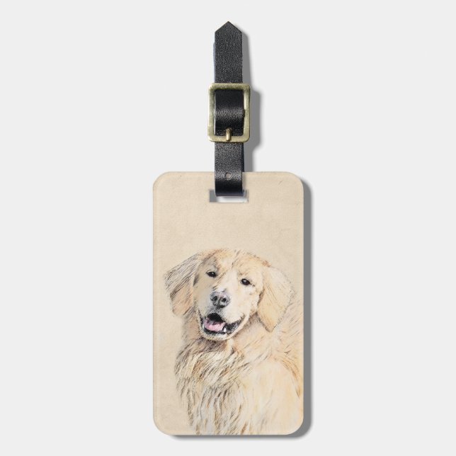 Golden Retriever - Cute Original Hund Art Bagagebricka (Vertikal Framsida)