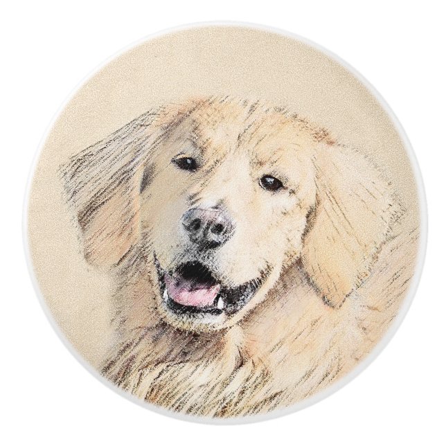 Golden Retriever - Cute Original Hund Art Knopp (Framsidan)