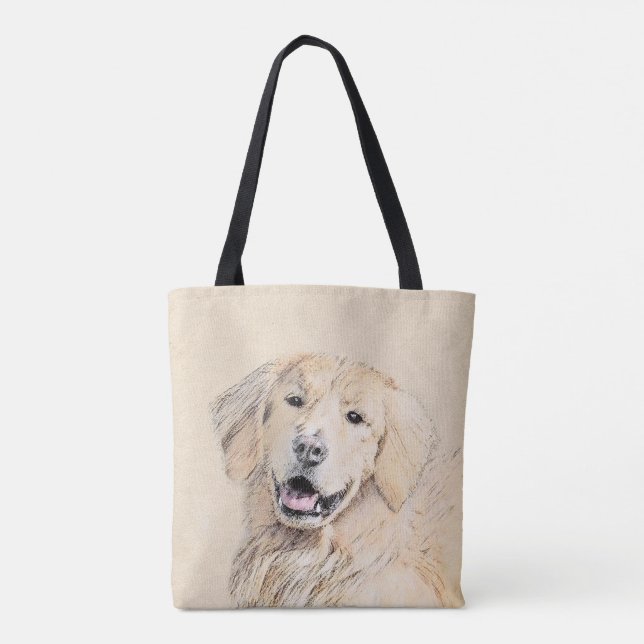 Golden Retriever - Cute Original Hund Art Tygkasse (Baksida)