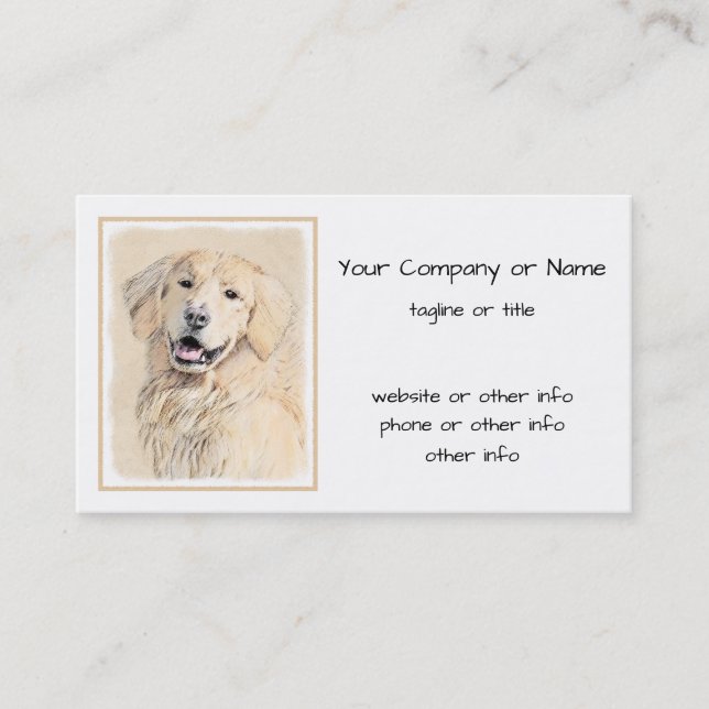 Golden Retriever - Cute Original Hund Art Visitkort (Framsida)