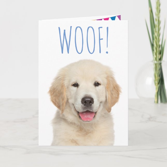 Golden Retriever Cute Puppy Birthday Kort (Framsida)