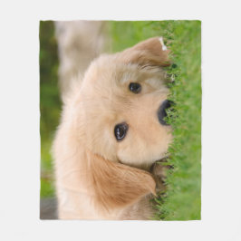 Golden Retriever Cute Puppy Dreaming, mysiga Fleecefilt