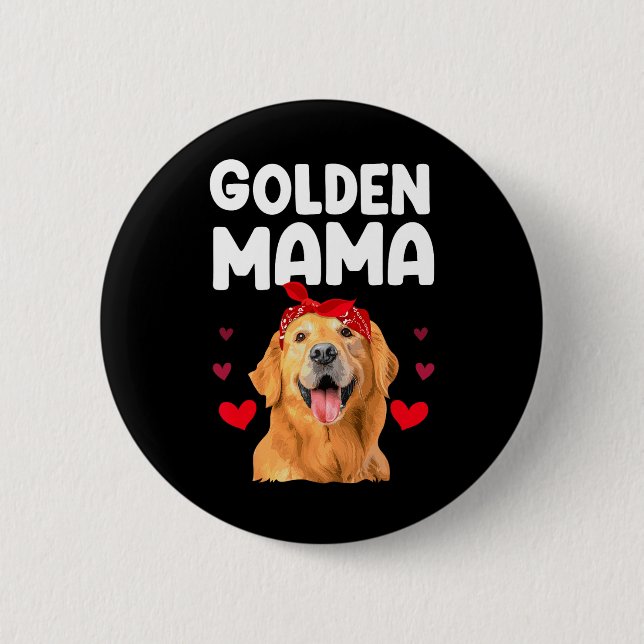 Golden Retriever Design för Mamma-kvinnor Golden R Knapp (Framsida)