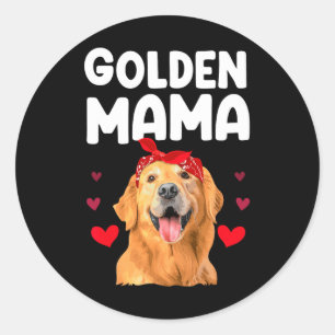 Golden Retriever Design för Mamma-kvinnor Golden R Runt Klistermärke