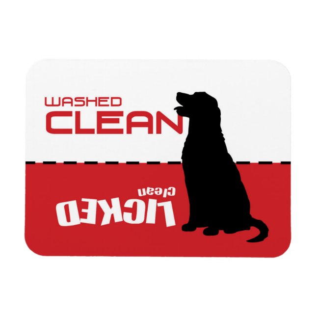 Golden Retriever Dishwasher Magnet - Slickat ren (Horisontell)