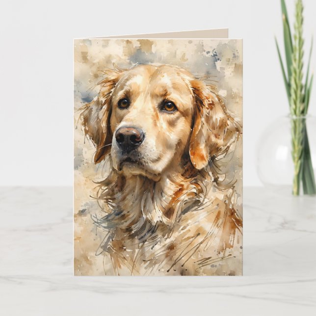 Golden Retriever Dog Art Design Card Kort (Framsida)