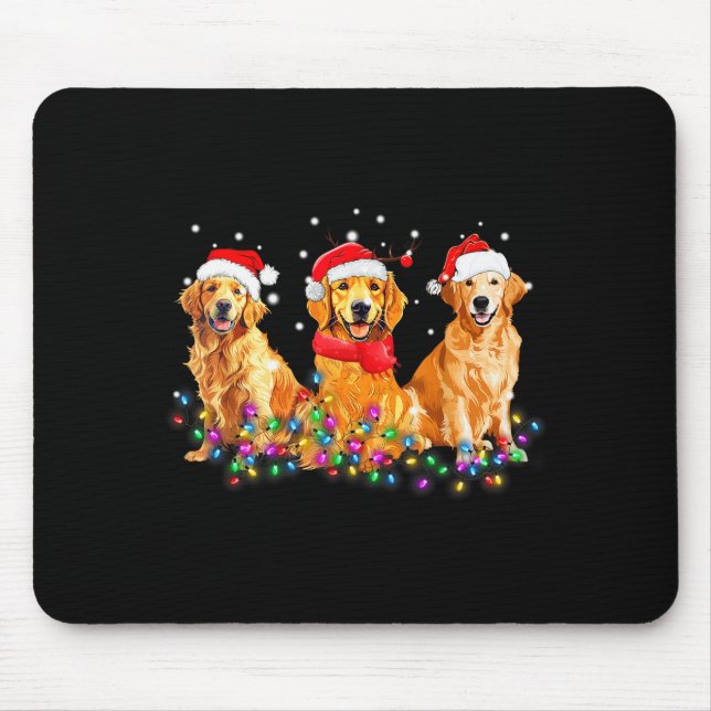 Golden Retriever Dog Christmas Lights Cute Matchin Musmatta (Framsidan)