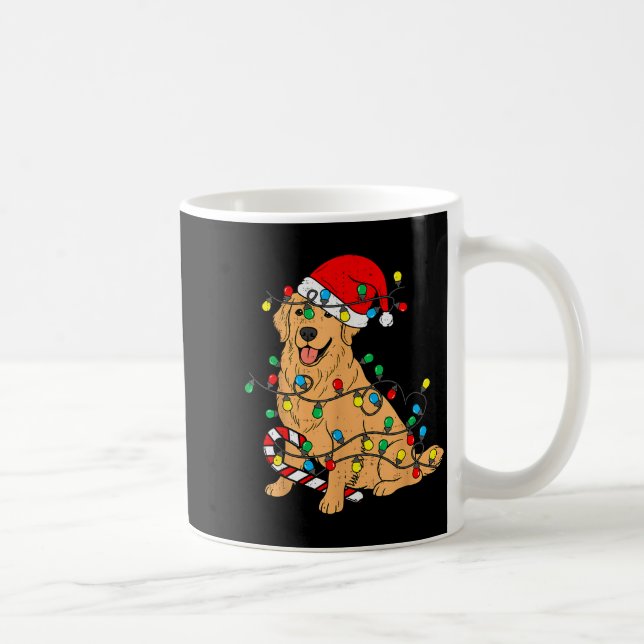 Golden Retriever Dog Christmas Lights Xmas Pet Dog Kaffemugg (Höger)