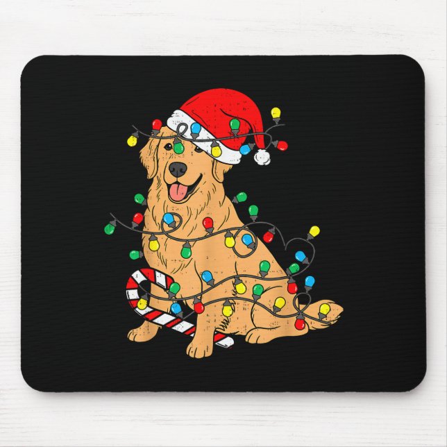 Golden Retriever Dog Christmas Lights Xmas Pet Dog Musmatta (Framsidan)