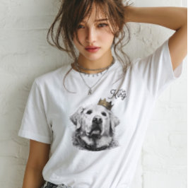 Golden Retriever Dog CustomText Regal Crown Sketch T Shirt