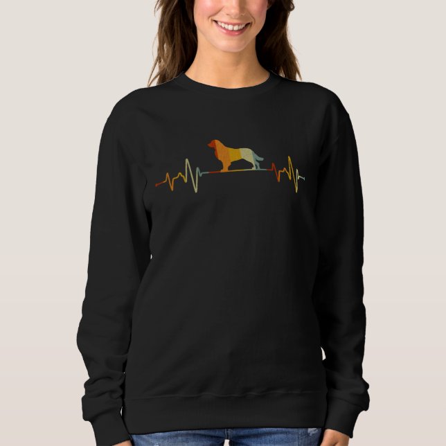 Golden Retriever Dog Heartbeat Graphic Dog  Retro T Shirt (Framsida)