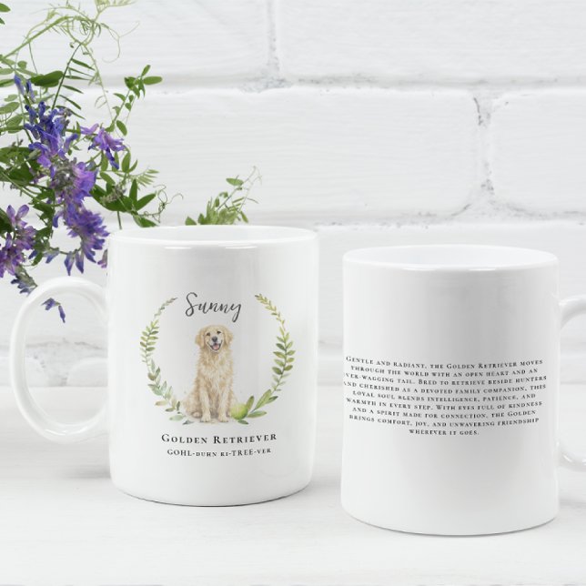 Golden Retriever Dog | Monogram Kaffemugg (Skapare uppladdad)