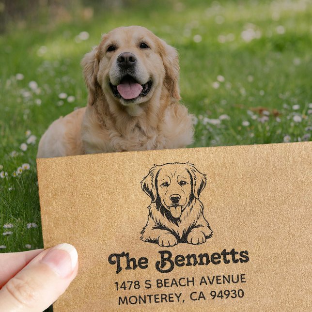 Golden Retriever Dog Owner Gift Return Självfärgande Stämpel (Skapare uppladdad)