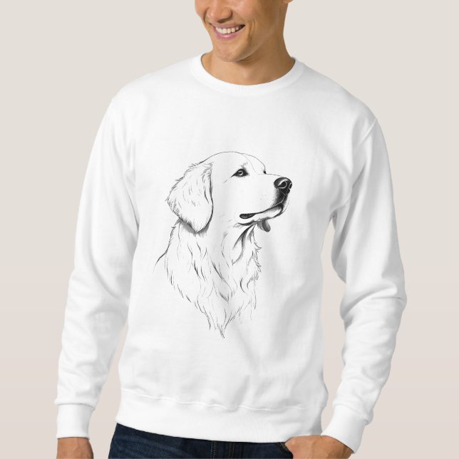 Golden Retriever Dog Portrait Men's Sweater Lång Ärmad Tröja (Framsida)