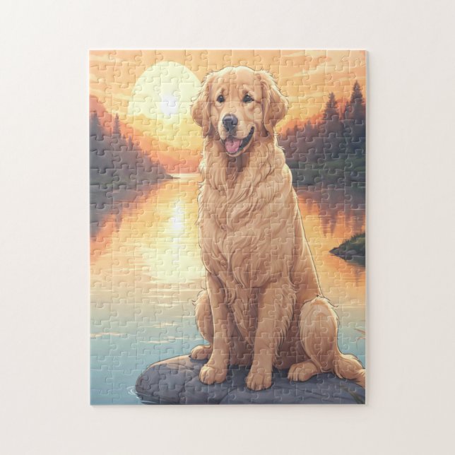 Golden Retriever dog Pussel (Vertikal)