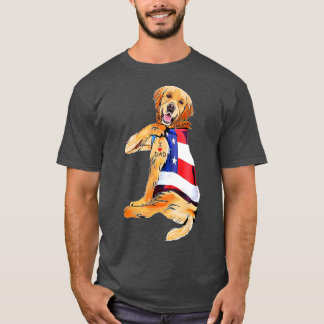 Golden Retriever Dog Tattoo I Love Dad T Shirt