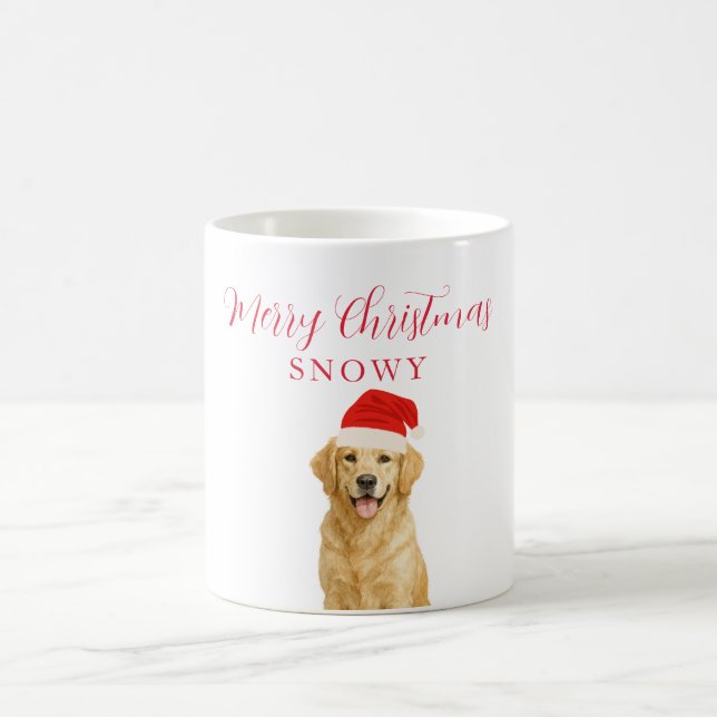 Golden Retriever Dog with Santa Hat Christmas Kaffemugg (Center)