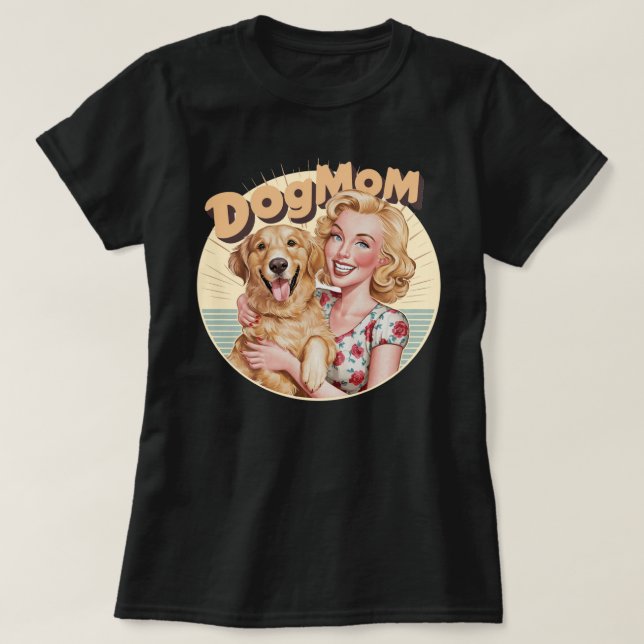 Golden Retriever Dogmom t-shirt doglover retro  (Design framsida)